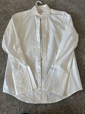 MICHAEL Michael Kors White Pinstripe Dress Shirt